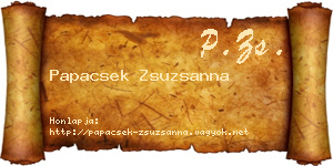 Papacsek Zsuzsanna névjegykártya